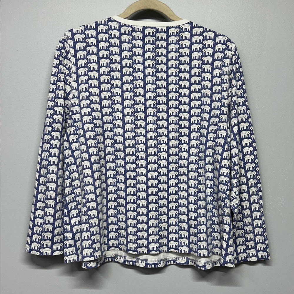 Roller Rabbit Hathi Elephant Print Pajama Top Size Large - Picture 4 of 4